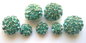 Aqua rhinestone buttons