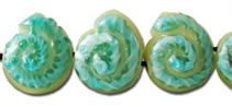 Vintage Aqua Swirl lamp work snail beads