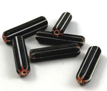 Vintage black white and red chevron tubes African Trade Beads