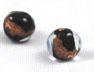 Vintage Black and Copper Round Lampwork Beads