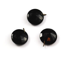 Vintage black glass dangler pendant beads