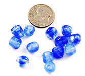 Vintage blue opaline bumpy glass beads