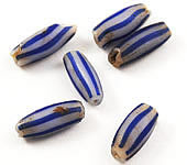 Venetian Onionskin Blue & White Glass Trade Beads 