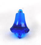 Vintage blue crystal bell pendant