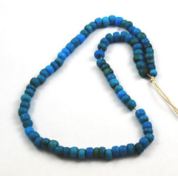 Antique blue padre trade beads glass