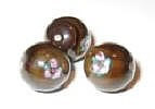 brown floral lampwork