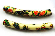 Vintage butterfly elbow tube glass beads