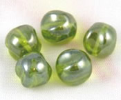 Czech celedon beads