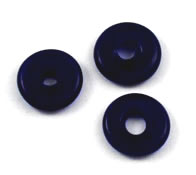 Vintage cobalt Gablonz glass donut beads