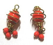 Coral glass dangles