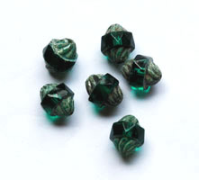 Vintage emerald green saturn beads