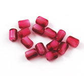 Vintage Fucshia Glass Tube Beads