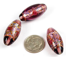 Vintage German Amethyst Confetti Glass Beads