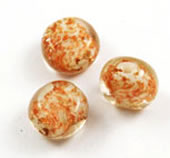 Vintage Venetian Gold and White Aventurine Tablet beads