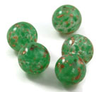 Vintage green glass beads