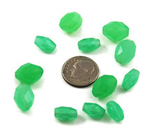 Antique hand faceted green vaseline beads