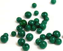 vintage green opaque round glass beads