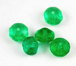 Vintage green vaseline Czech glass beads