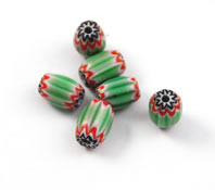 Green white red and black chevron beads