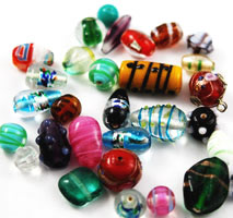 Vintage lamp work glass bead mix