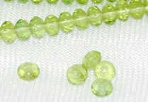 Vintage lime green faceted rondelles