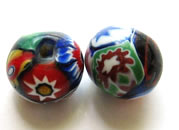 Vintage millefiori round beads