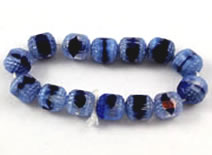 Vintage navy blue cathedral givre beads