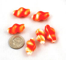 Vintage orange and white Japanse snail beads