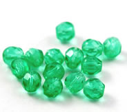 Vintage light green facetted round beads