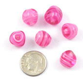 VIntage pink striated nugget beads