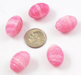 Vintage large pink molded oval beads