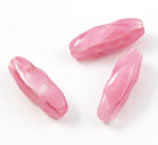 Vintage pink satin glass tube beads