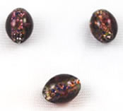 Vintage purple oval glass beads