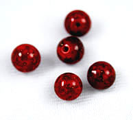 Vintage red aventurine lampwork beads round