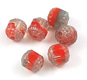 Vintage red givre cathedral beads