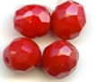 Vintage cherry red faceted glass beads