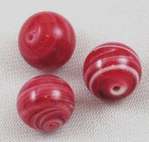 Vintage red lampwork round swirls