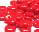 Vintage Czech red glass rondelle beads