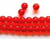 Vintage red glass round beads