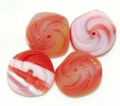 red swirl beads