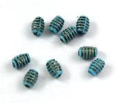 Turquoise beehive beads Czech gold decorations