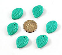 Vintage turquoise glass petal beads