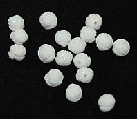 8mm White Glass Rose Beads - Vintage Austrian