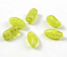 Vintage yellow lamp work oval beads