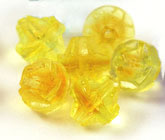 Vintage Yellow Uranium Glass Saturn Beads