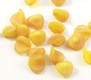 Vintage yellow v petals beads