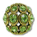 Swarovski encrusted peridot filigree bead