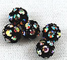 Vintage jet ab rhinestone beads