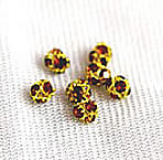 Vintage topaz and gold filigree rhinestone balls