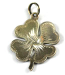 Vintage Theda Four Leaf Clover Silver Charm